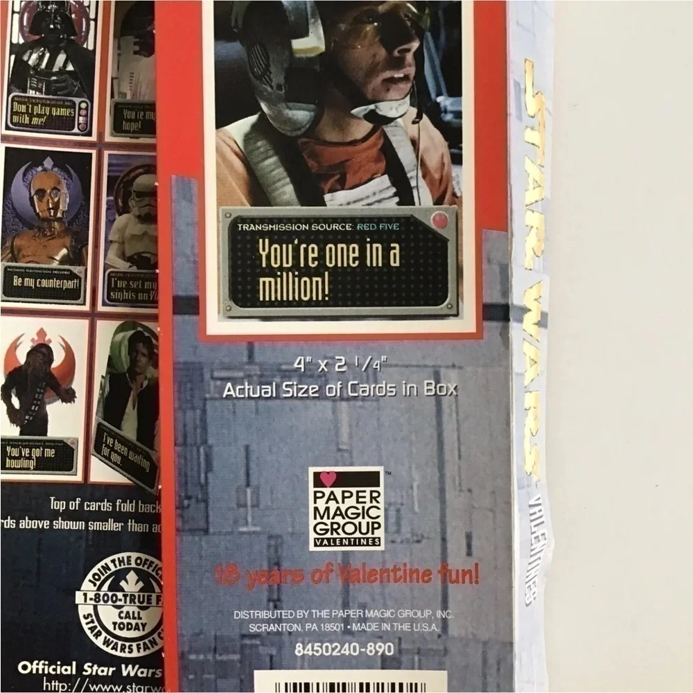 Vintage Star Wars 1997 Valentines 30 Stand-Up Boxed Non Mail Envelopes Party